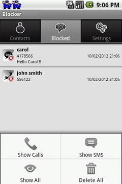 SMS &amp; Call Blocker LITE截图