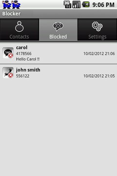 SMS &amp; Call Blocker LITE截图