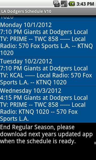 Simple LA Dodgers Schedule截图2