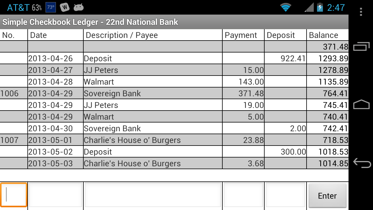 Simple Checkbook Ledger Free截图1