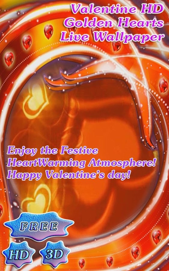 3D Valentine Golden Heart Free截图8