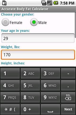 Accurate Body Fat Calculator截图1