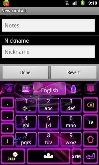 GO Keyboard Purple Flame theme截图3