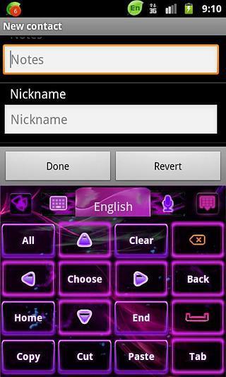 GO Keyboard Purple Flame theme截图5