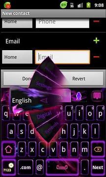 GO Keyboard Purple Flame theme截图