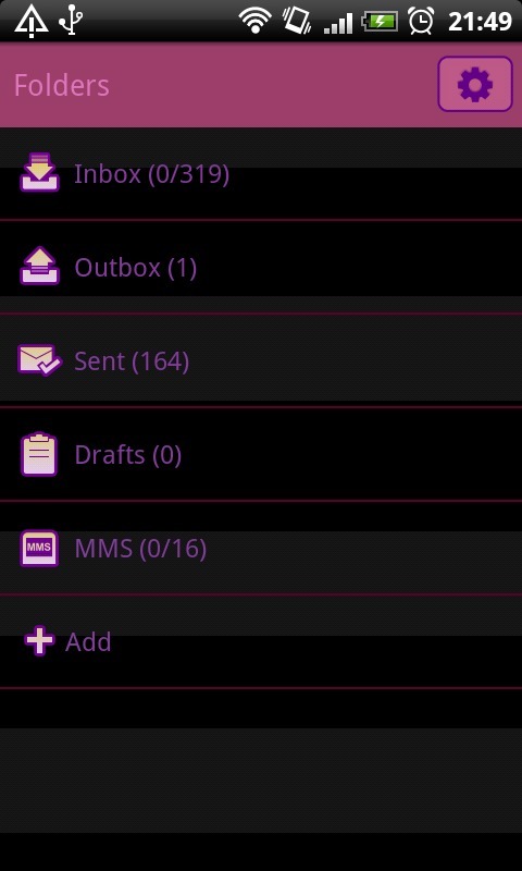 GO SMS Purple&Black Theme截图2