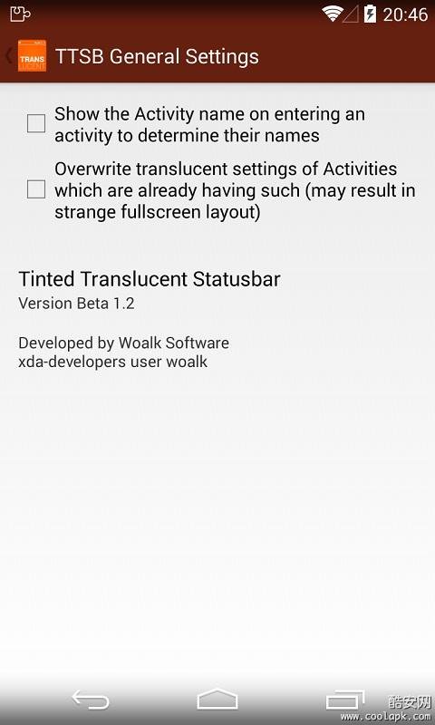 Tinted Translucent Statusbar截图2