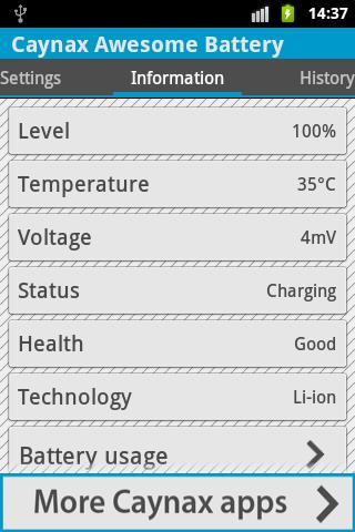 Caynax Awesome Battery Widget截图1