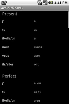 法语动词截图