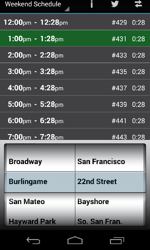 Caltrain on time 时刻表截图3