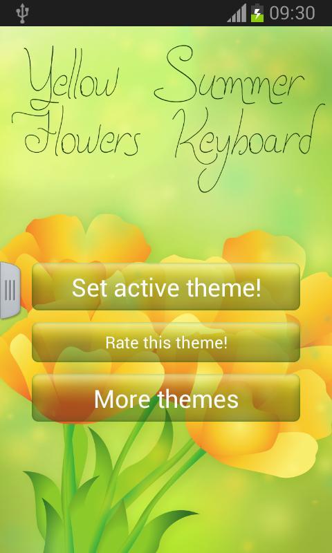 Yellow Summer Flowers Keyboard截图1