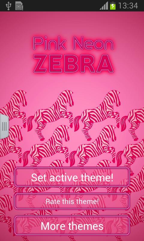 Pink Neon Zebra Keyboard截图1