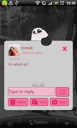 GO SMS Panda Bear Theme截图2