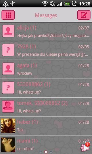 GO SMS Panda Bear Theme截图1