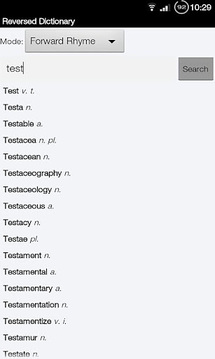 Rhyme Reverse Dictionary截图