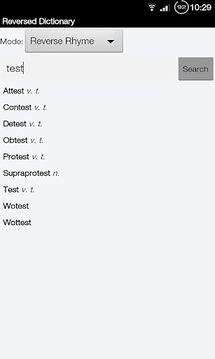 Rhyme Reverse Dictionary截图