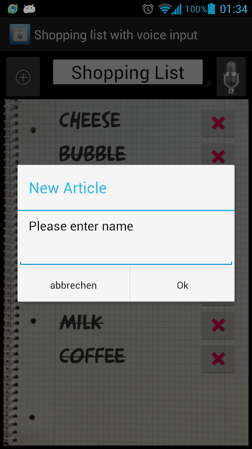 Shopping list voice input截图4
