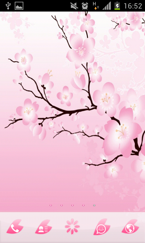 Pink Cherry GO Launcher Theme截图4