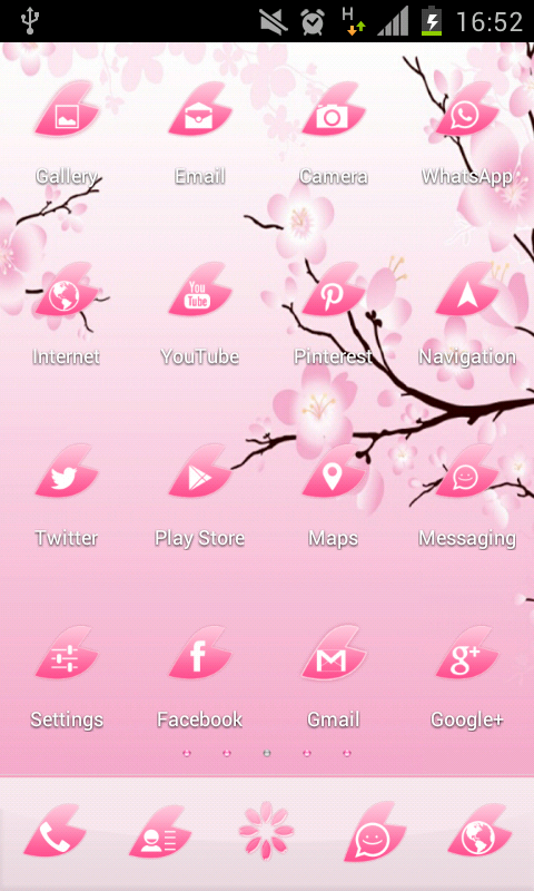 Pink Cherry GO Launcher Theme截图1