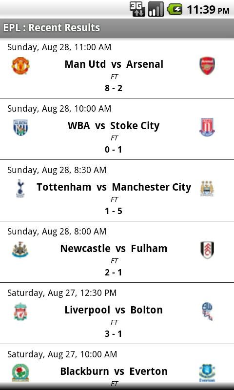 Simple EPL Scores截图5