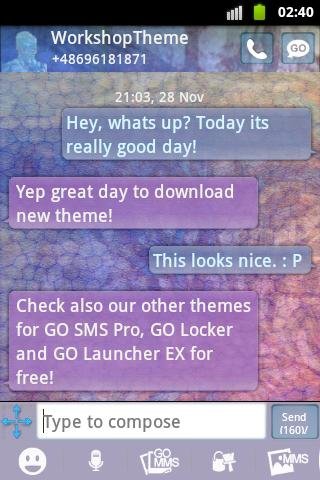 GO SMS Theme 短信主题彩绘 Neon截图3