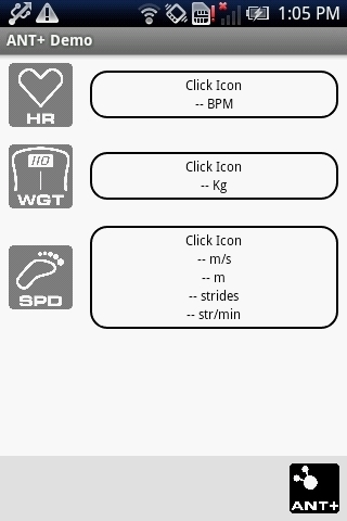 ANT+ Demo截图1