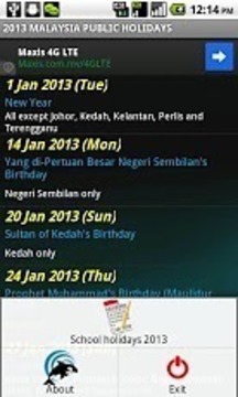 Malaysia Public Holidays 12/13截图