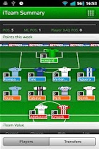 Fantasy iTeam EPL 12-13截图2