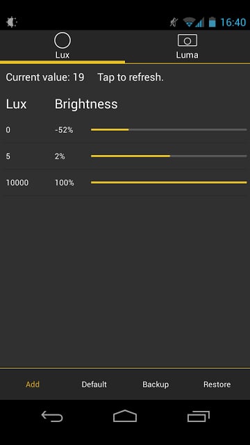 亮度调节Lux截图1