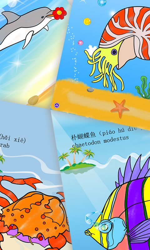 儿童画画填色涂鸦着色书海洋动物截图4