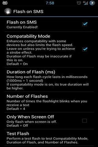 Flash on SMS截图2