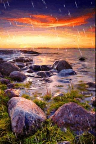 Rain In SunSet Sea Live Wallpa截图3