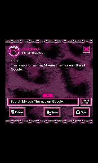 GOSMS THEME Leopard Pearl Pink截图5