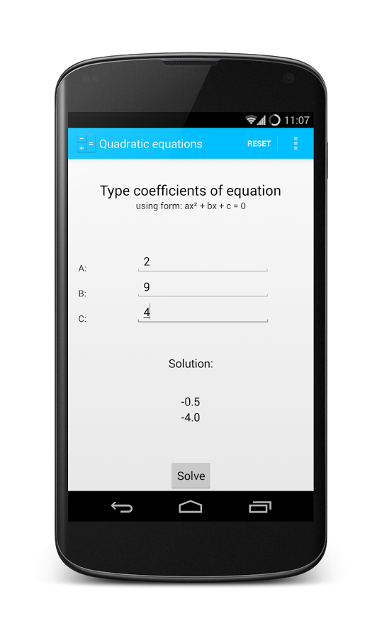 Quadratic Equations Calculator截图2