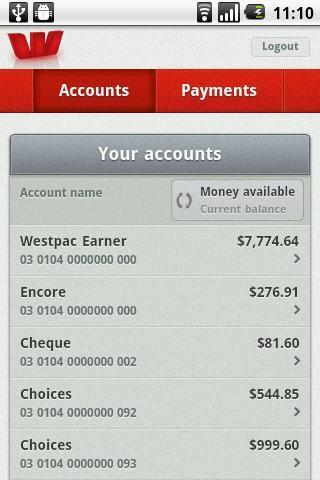 Westpac NZ Mobile Banking截图4