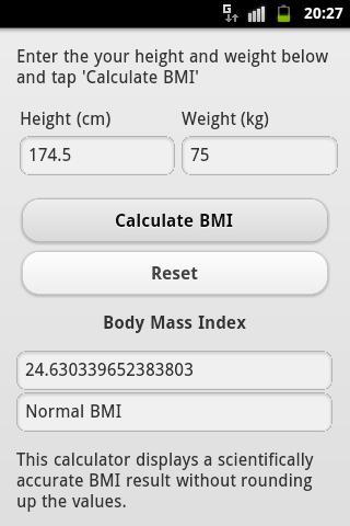 BMI Calculator (cm/kg)截图1