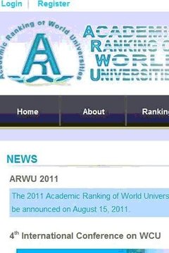世界大学排名(QS)截图