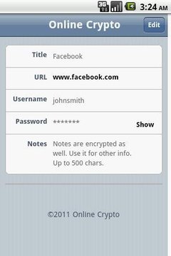 Online Crypto Password Manager截图