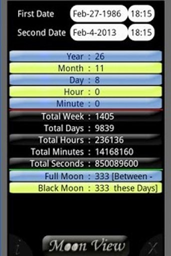 年龄/时间/月亮计算器截图7