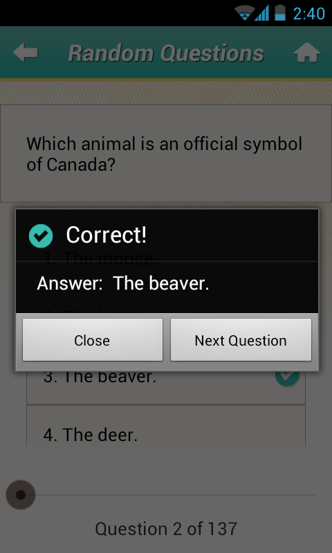 Canadian Citizenship Quiz截图5