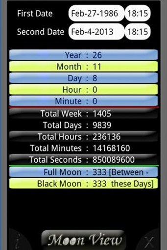 年龄/时间/月亮计算器截图1