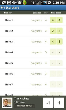 Golf 912 Mobile Scorecard截图