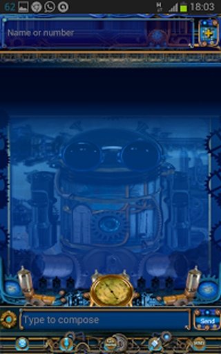 Blue Steampunk GoSMS Pro Theme截图3