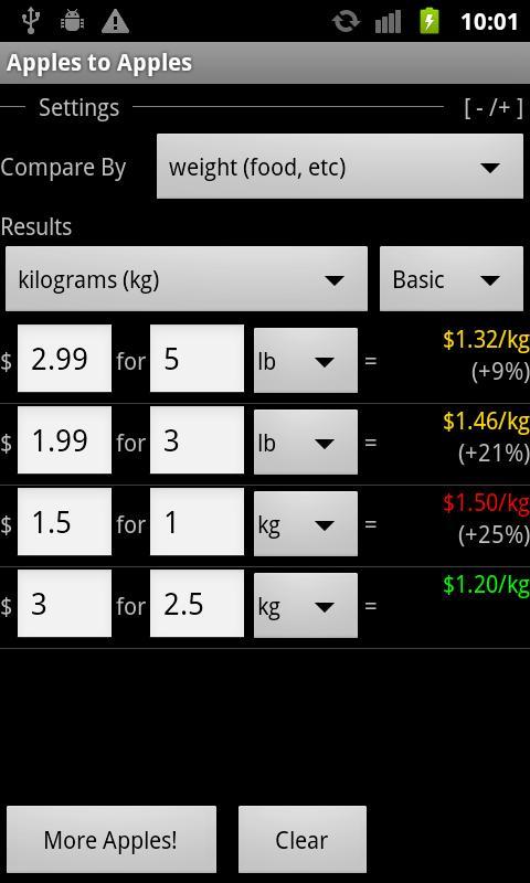 A2A Unit Price Calculator Free截图1