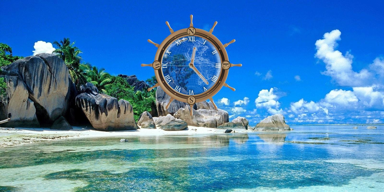 Travel Compass Clock Wallpaper截图1