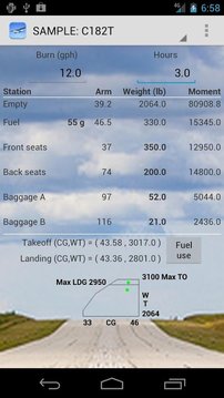 飞机重量和平衡截图