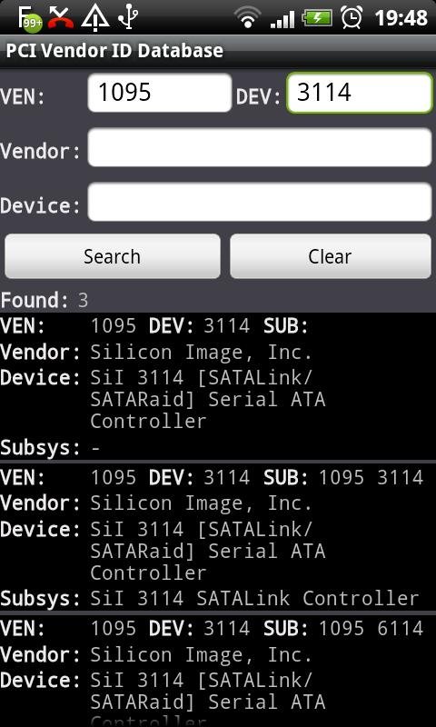 PCI Vendor/Device Database截图2