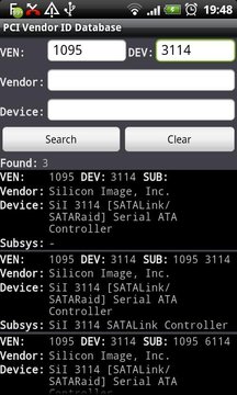 PCI Vendor/Device Database截图