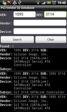 PCI Vendor/Device Database截图