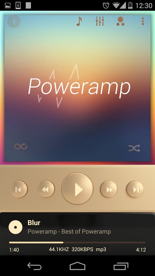 Poweramp Champagne Gold Skin截图2